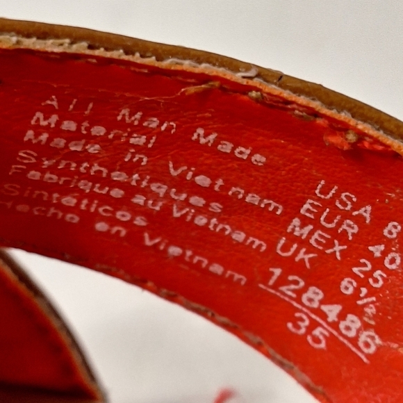 American Eagle Outfitters Tan Bohemian Hippie 70's Chevron Print Platforms Sz. 8 - Picture 11 of 11